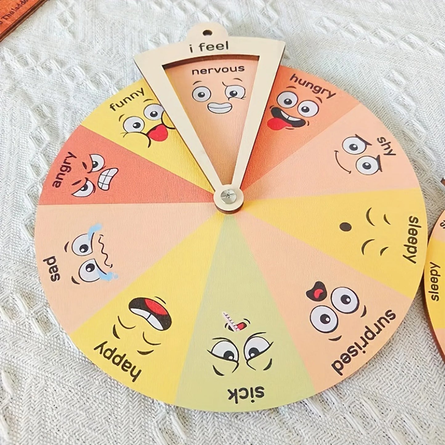 Wooden Children's Feelings  Emotional Board  Wheel Educational Classroom Decorations Emotions Crafts Suitable for Home School