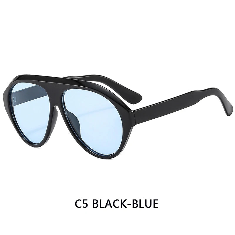 Large Frame Pilot Sunglasses Unisex Oversize Fashion Brown Sunglasses Brand Design Winter Eyewear
