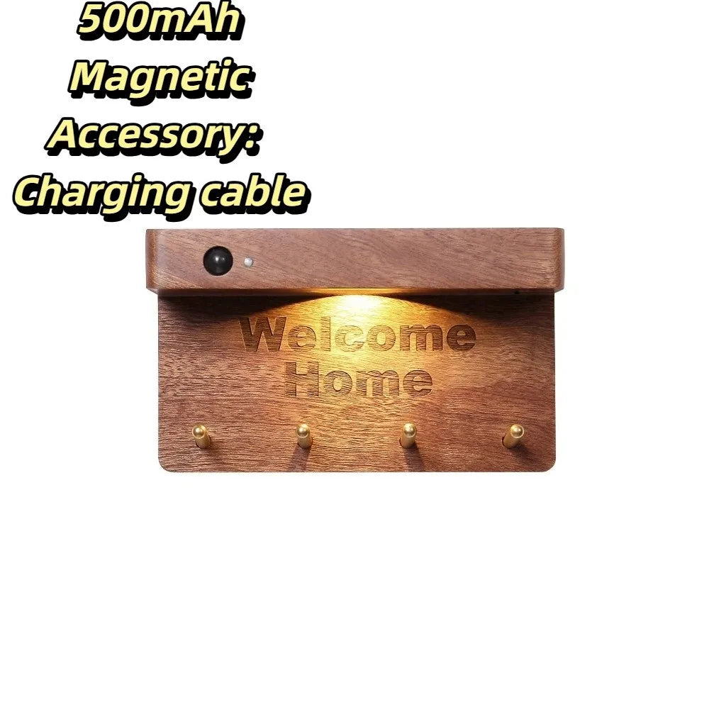 Wooden Material Motion Sensor Wall Light Sensitive Motion Detection Natural Wood Finish Night Lamp Battery Operated
