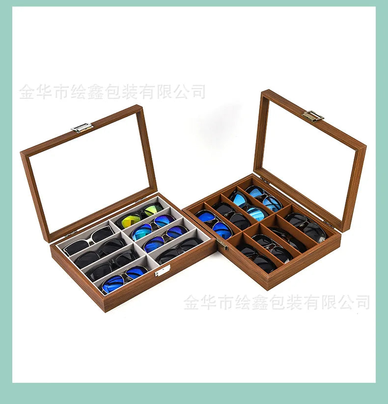 wooden watch storage and display box made of black walnut wood, multi-functional case for collecting watches, jewelry