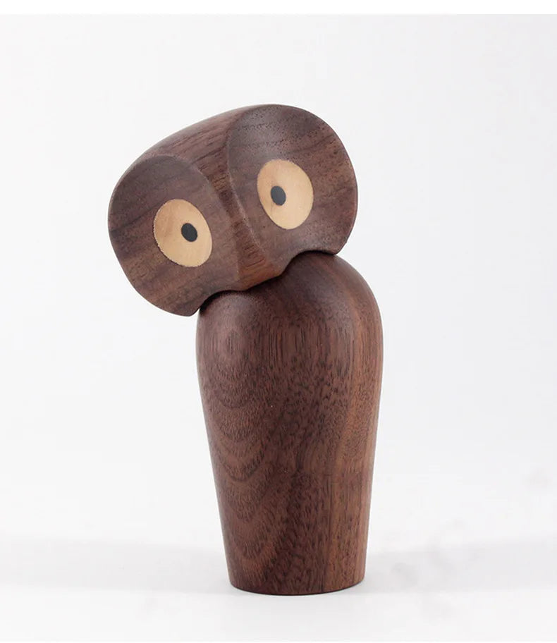 Wooden Owl Decorations, Gifts, Creative Home Decor Accessories, Decorative Figurines, Modern Miniature Sculptures