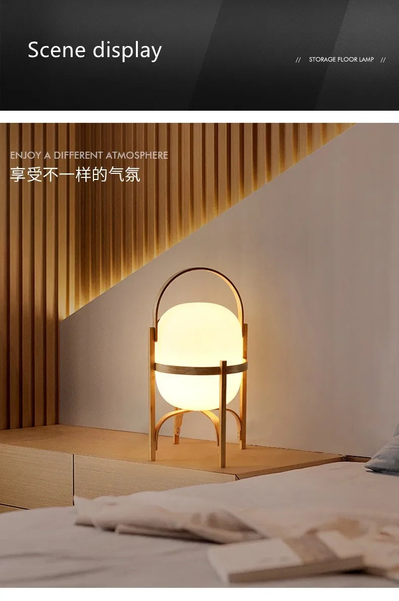 Wood Led Table Lamp Minimalist Glass Lampshade Study Bedroom Bedside Lamp Living Room Reading Home Deco Standing Lamp