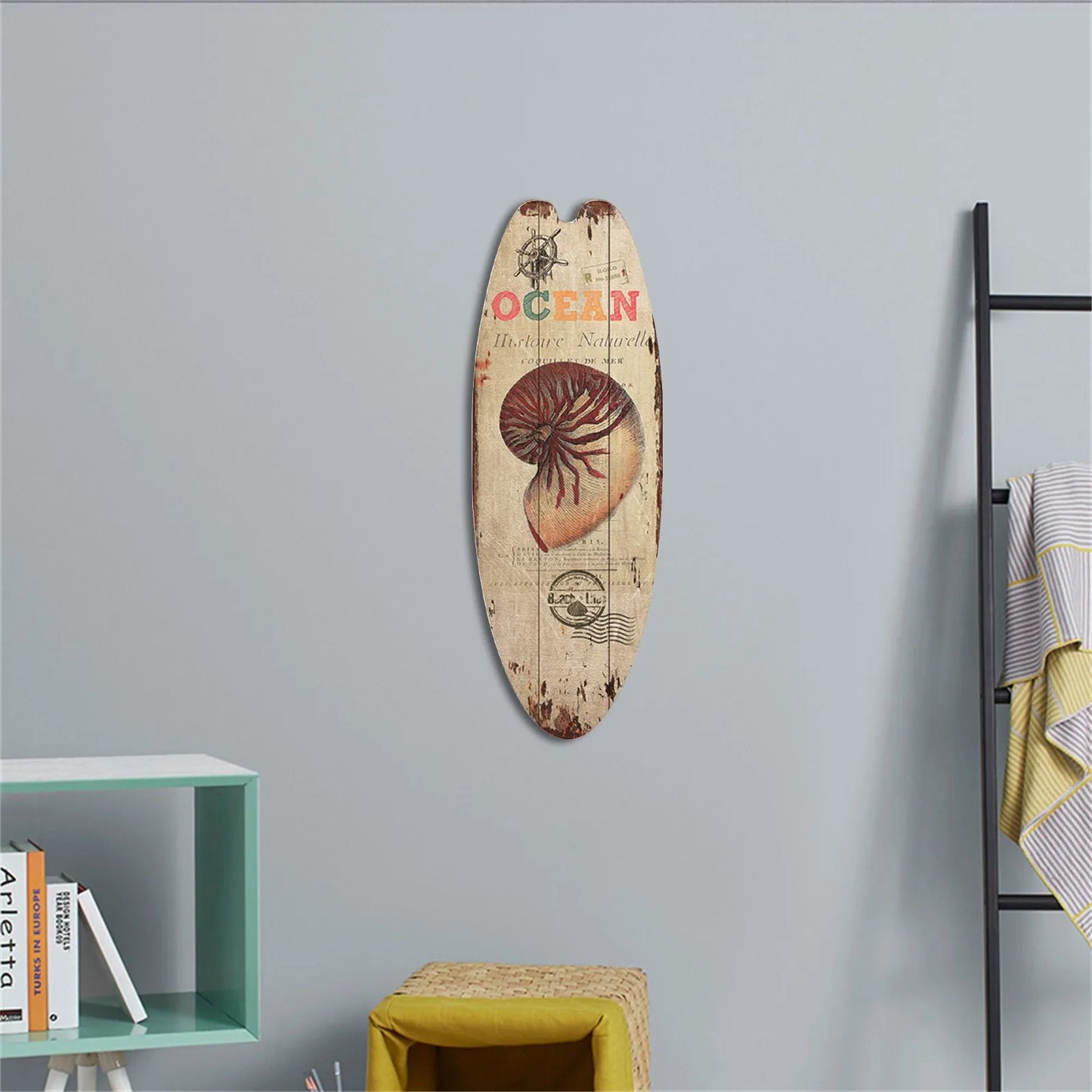 Wood Surfboard Home Decor Festival Bar Home Party Decor Casual Trend Wooden Sign Beach Style Hanging Retro Home Decor