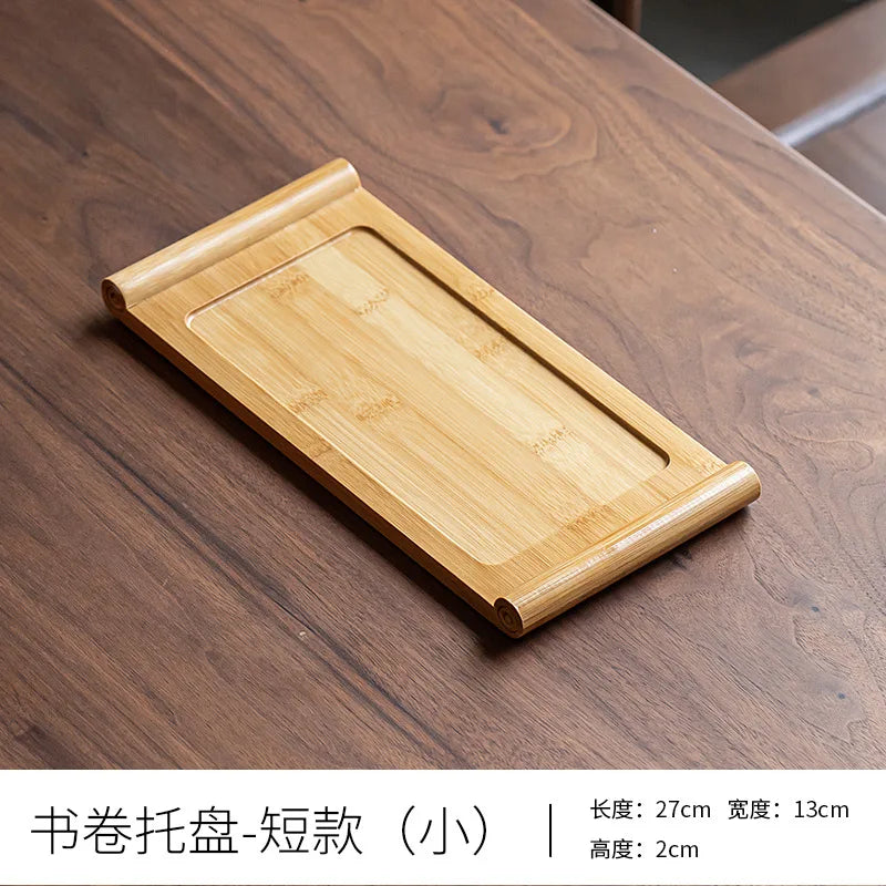 Bamboo tray rectangular Japanese bamboo wood home tea tray wooden bread barbecue tray hotel restaurant snack tray
