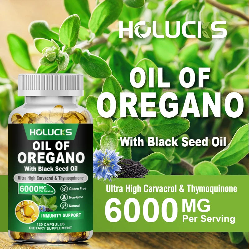 Organic Oil of Oregano Supplement, Promote Digestion, Enhance Vitality & Energy, Support Immune, Antioxidant, for Overall Health