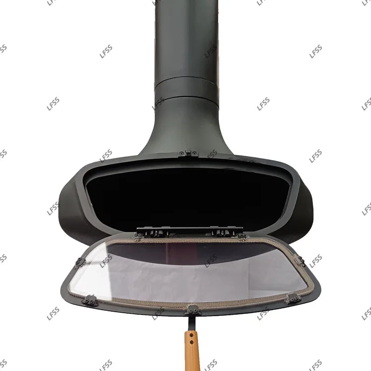 Wood burner  Indoor Suspended Floating Rotating Decorative Steel  with Glass Door