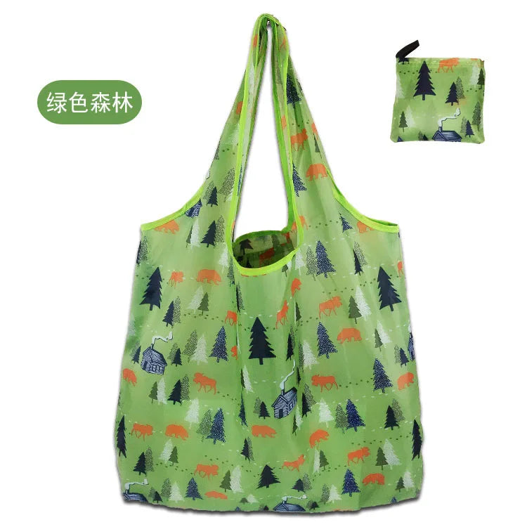 Large Foldable Reusable Eco Bag - Shoulder Shopping Tote Pouch for Grocery, Beach Toy Storage, Eco-friendly Package