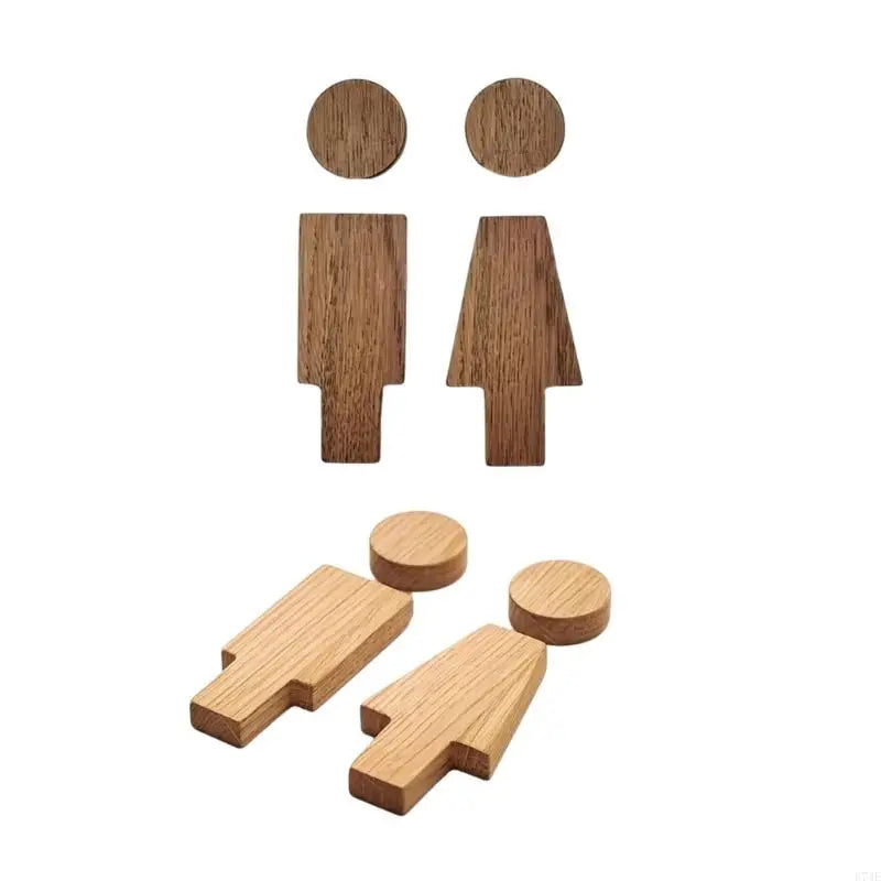 Wood Toilet Sign Men and Women Bathroom Signs Set Restroom Signage Bathroom Door Signs Washroom Signboard for Home