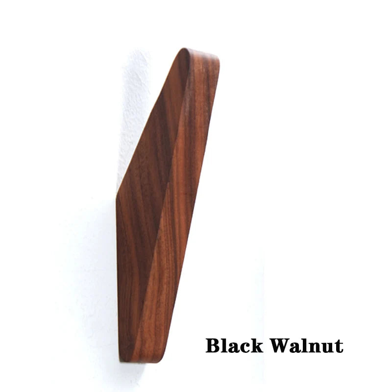 Natural Black Walnut Wood Hook Wall Key Decorative Holder Hook Clothes Robe Handbag Hanger Scarf Towel Hook Home Decorative Hook
