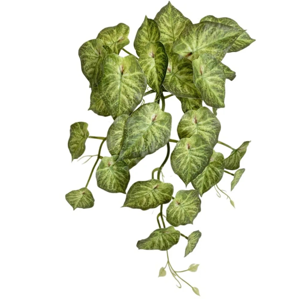 Green Plant Artificial Green Plant Leaves Plastic Realistic Simulation Epipremnum Plant Handmade Real Touch Fake Hanging Plants