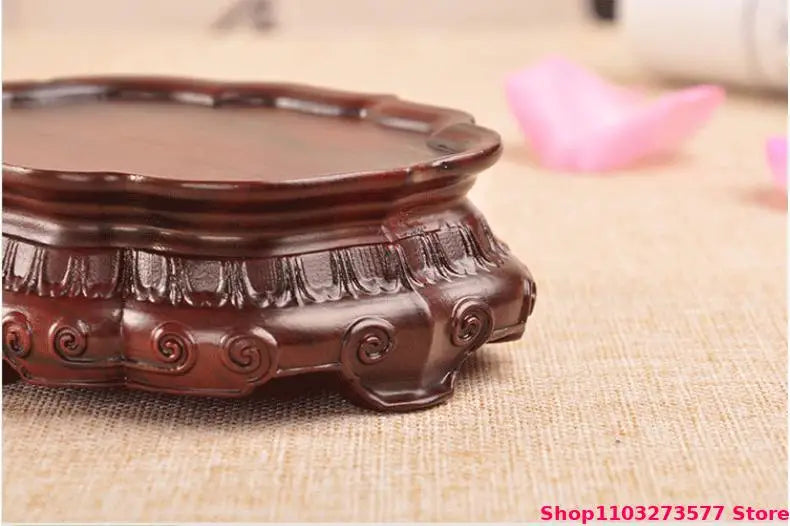 Natural Solid Wood Display Stand for Incense Burner Sculpture Figurine Handicraft Home Decor Display Base Vase Holder