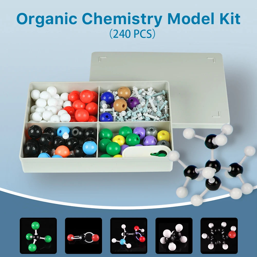 Organic Chemistry Model Kit (240 PCS) - Molecular Models Kit with Atoms, Bonds, Chemistry Molecular Model Kit Organic