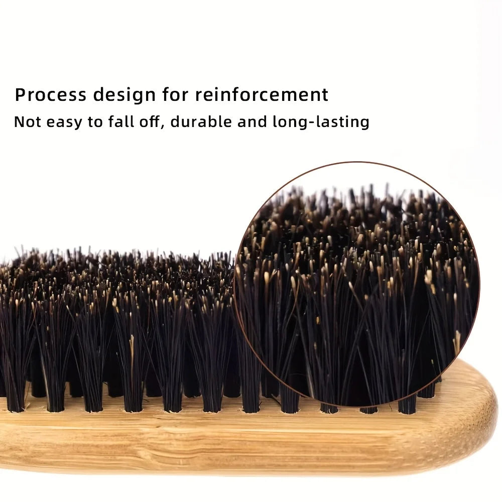 Bamboo Handle Wild Boar Bristle Brush–Anti-static,Detangling,Styling Comb for Smooth,Voluminous Hair–Unisex,Scalp Massage Brush