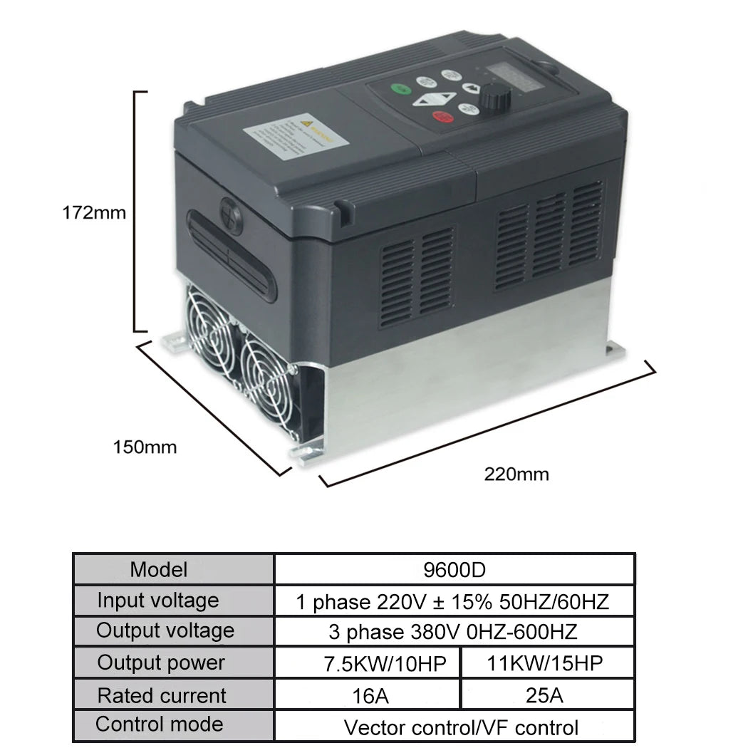 Ecogoo 2.2KW/4KW/5.5KW/7.5KW/11KW 220V single-phase input to 380V three-phase output variable frequency inverter