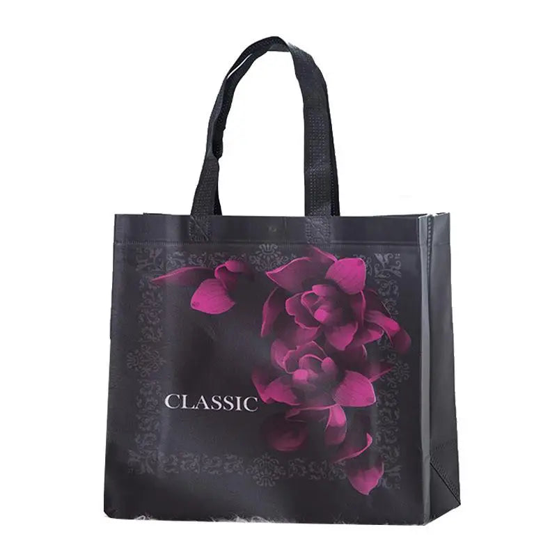 Eco Bag Flower Print Foldable Shopping Bag Reusable Tote Pouch Eco Travel Groccery Bags Female Non-woven Canvas Shopping Bags