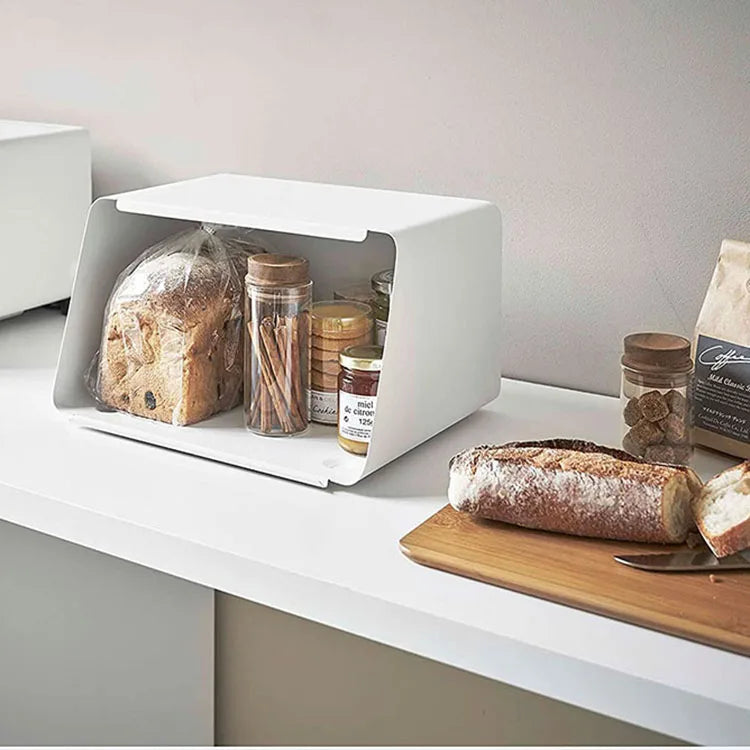 Bamboo Bread Box for Kitchen Storage,Airtight Food Container for Snacks Organization,Multi-Purpose Pantry Organizer with Handles