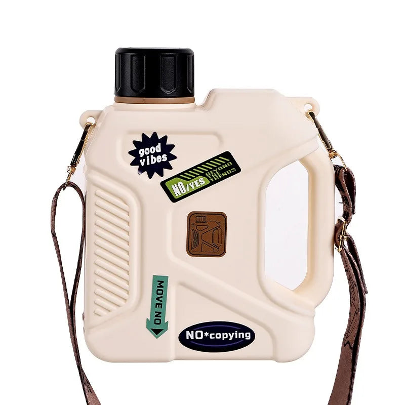 1.6L Extra-large Mug Large Capacity Sports Plastic Water Bottle with Handle Personalized Mecha Student Water Cups